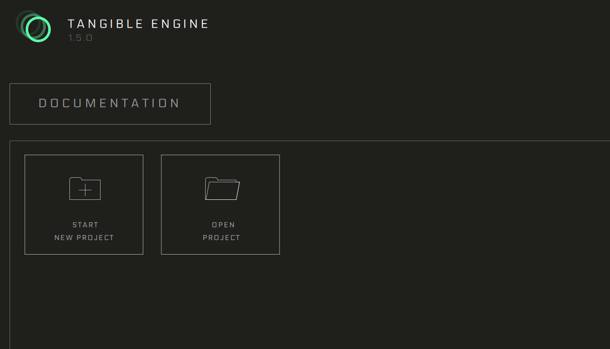 Tangible Engine Visualizer startup screenshot